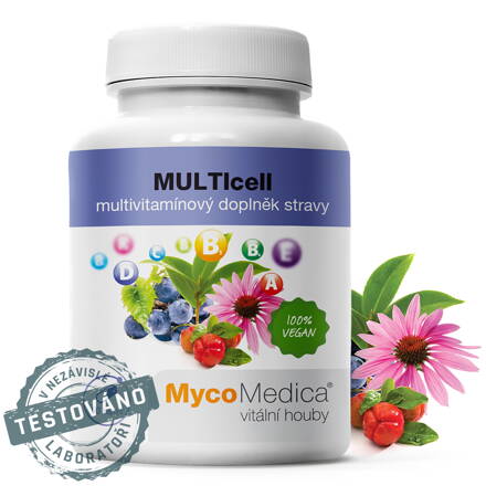 MULTIcell - imunoaktívny multivitamínový doplnok stravy s antioxidačným efektom, MycoMedica  90 tob