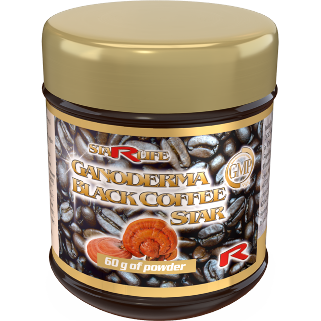 GANODERMA BLACK COFFEE STAR - Káva Arabica s obsahom huby Ganoderma, Starlife 60 g