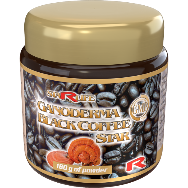 GANODERMA BLACK COFFEE STAR - Káva Arabica s obsahom huby Ganoderma, Starlife 180 g