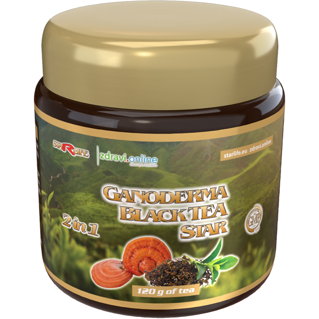 GANODERMA BLACK TEA STAR - zmes sypaného čierneho čaju a huby Reishi, Starlife 120 g
