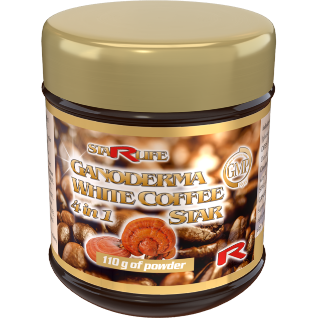 GANODERMA WHITE COFFEE STAR, 4 in 1 - Káva Arabica s obsahom huby Ganoderma, Starlife 110 g