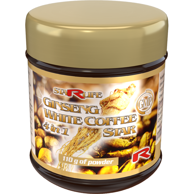 GINSENG WHITE COFFEE STAR - Káva Arabica s obsahom ženšenu, Starlife 110 g