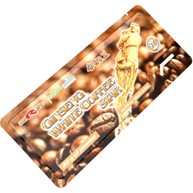 GINSENG WHITE COFFEE STAR - Káva Arabica s obsahom ženšenu, Starlife 20 g
