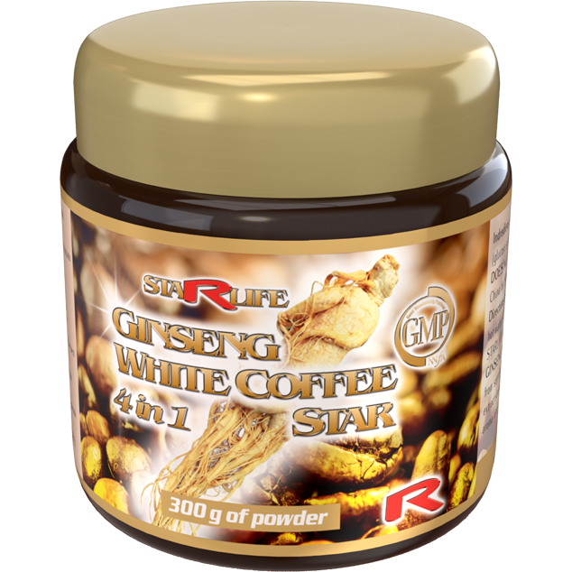 GINSENG WHITE COFFEE STAR - Káva Arabica s obsahom ženšenu, Starlife 300 g