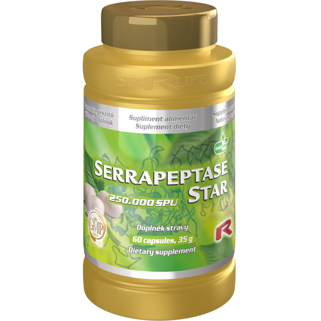 SERRAPEPTASE STAR - pri zápalových ochoreniach a opakovaných infekciách, Starlife  60 kaps