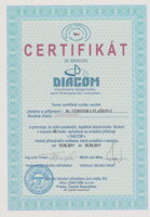 Certifikát - Veronika Flašková - DIACOM