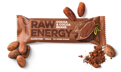 Energetická RAW tyčinka "Kakao a kakaové bôby", Bombus  50 g