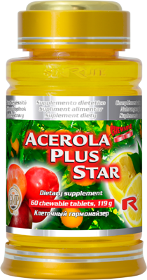 ACEROLA PLUS STAR - vitamín C s acerolou pre podporu imunitného systému, Starlife  60 tabliet