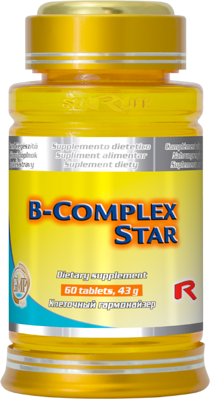 B-COMPLEX STAR  - s obsahom všetkých vitamínov skupiny B, Starlife  60 tabl