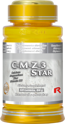 C-M-Z-3 STAR  - vápnik, horčík a zinok pre podporu celého organizmu, Starlife 60 tabl