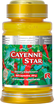 CAYENNE STAR  -  pre zlepšenie cirkulácie krvi a prekrvenia, Starlife  60 kaps
