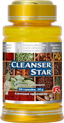 CLEANSER STAR - pre podporu trávenia, detoxikáciu organizmu a dobrú kondíciu,  Starlife  60 kaps 