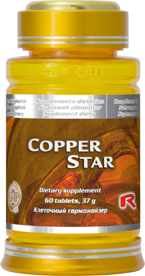 COPPER STAR  -  s obsahom medi pre pomoc pri tvorbe kostí a červených krviniek, Starlife  60 tabl