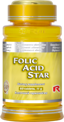 FOLIC ACID STAR -  kyselina listová pre obnovu a rast buniek a pre správny vývoj plodu počas tehotenstva, Starlife  60 tabl
