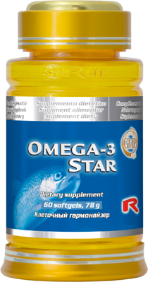 OMEGA-3 STAR - proti ateroskleróze a infarktu myokardu, Starlife  60 kaps 