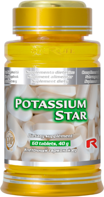 POTASSIUM STAR  - draslík pre podporu funkcie nervovej sústavy a svalov, Starlife  60 tabl