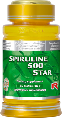 SPIRULINE 500 STAR - pre podporu imunitného systému, činnosti čriev a vitality, Starlife  60 kaps