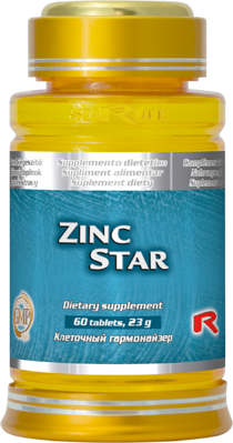ZINC STAR - pre zdravé nechty, vlasy, zuby a kožu, Starlife  60 tabl 