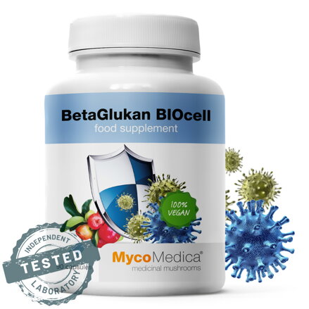 BetaGlukan BIOcell  - prírodný ß-1,3/1,6 D-glukan, MycoMedica  90 kapsúl - dostupný 1 kus