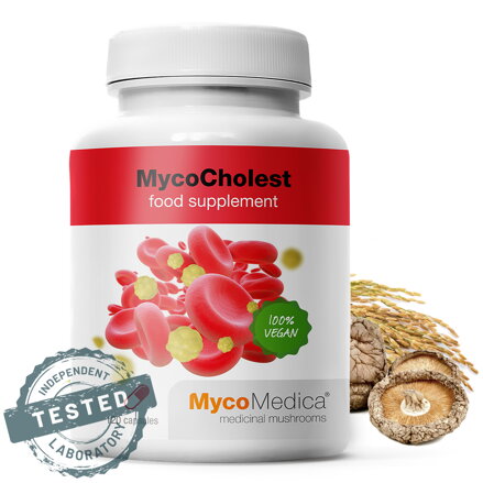 MycoCholest - pomáha udržať správnu hladinu cholesterolu v tele a podporuje kardiovaskulárny systém, MycoMedica 120 kapsúl - dostupné 2 kusy