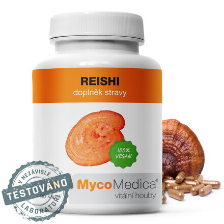 REISHI (extrakt), MycoMedica  90 kapsúl - dostupné 2 kusy