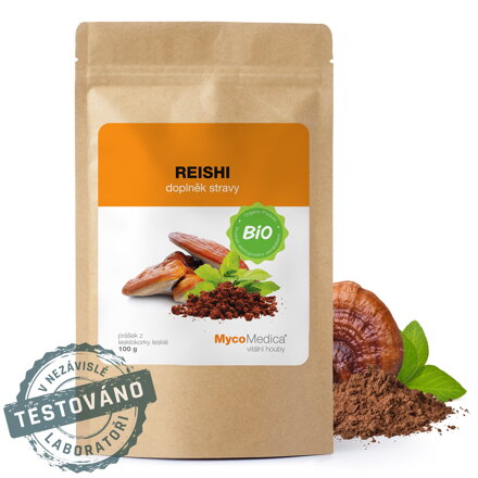 REISHI BIO (prášok), MycoMedica  100 g - dostupný 1 kus