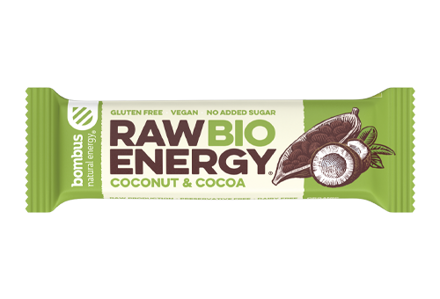 Energetická RAW BIO tyčinka "Kokos a kakao", Bombus  50 g