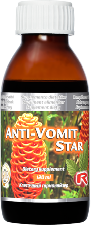 ANTI-VOMIT STAR - sirup pre zníženie pocitu nevoľnosti, únavy a vyčerpania a pohode pri cestovaní,  Starlife 120 ml