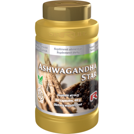 ASHWAGANDHA STAR – pre podporu odolnosti voči stresu a psychickej záťaži a zlepšenie kvality spánku, Starlife  60 kaps