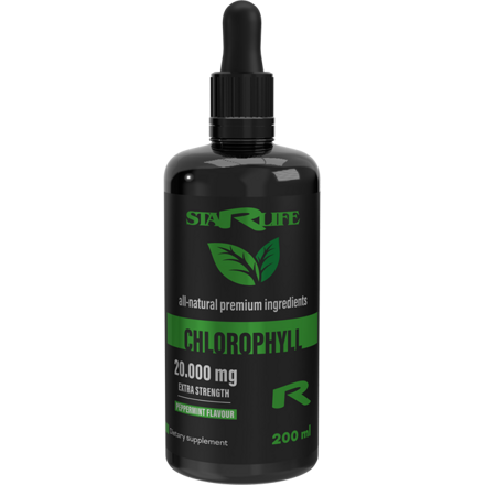 CHLOROPHYLL DROPS  -  silný antioxidant s výraznými hojivými a protizápalovými účinkami, Starlife  200 ml