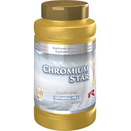 CHROMIUM STAR - pre optimálnu hladinu krvného cukru a pre zníženie hladiny cholesterolu, Starlife  120 tabl