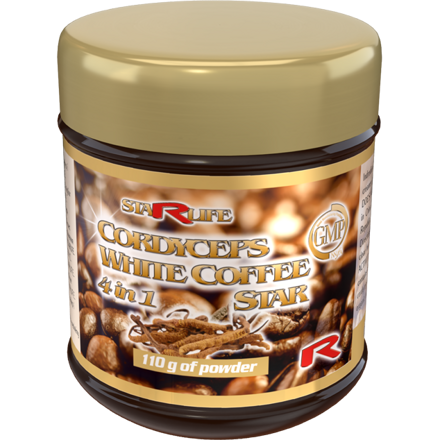 CORDYCEPS WHITE COFFEE STAR, 4 in 1 - Káva Arabica s obsahom huby Cordyceps, Starlife 110 g