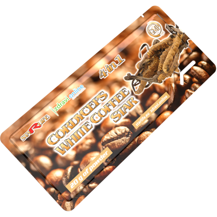 CORDYCEPS WHITE COFFEE STAR, 4 in 1 - Káva Arabica s obsahom huby Cordyceps, Starlife 20 g