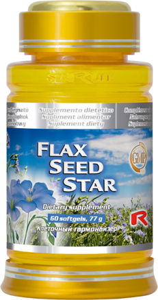 FLAX SEED STAR  -  ľanové semienko pre podporu srdca, nervového a tráviaceho systému, Starlife  60 tob