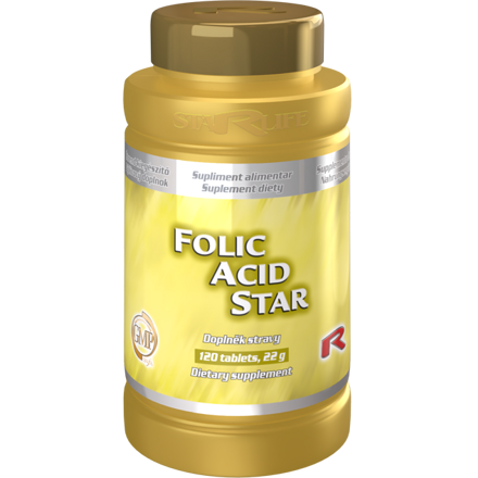 FOLIC ACID STAR -  kyselina listová pre obnovu a rast buniek a pre správny vývoj plodu počas tehotenstva, Starlife  120 tabl