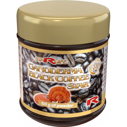 GANODERMA BLACK COFFEE STAR - Káva Arabica s obsahom huby Ganoderma, Starlife 60 g