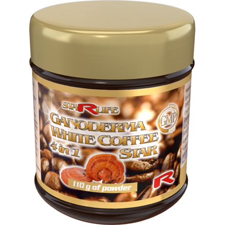 GANODERMA WHITE COFFEE STAR, 4 in 1 - Káva Arabica s obsahom huby Ganoderma, Starlife 110 g