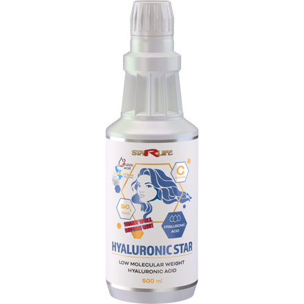 HYALURONIC STAR  -  kyselina hyalurónová pre dokonalú starostlivosť o pleť, pokožku, zdravé kĺby a väzy, Starlife  500 ml