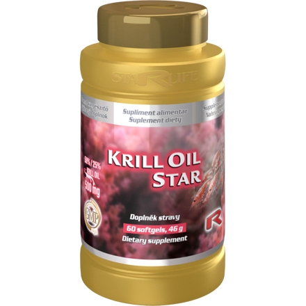 KRILL OIL STAR - olej z morského krilu pre podporu zdravia srdca, mozgu, kĺbov, imunity, očí a pokožky, Starlife  60 kaps