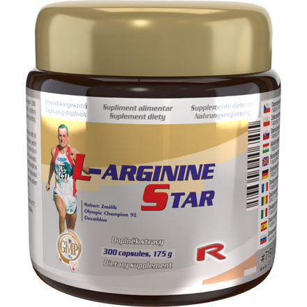 L-ARGININE STAR - pre regeneráciu tkanív a zväčšenie objemu svalovej hmoty, Starlife  300 kaps