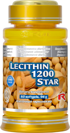 LECITHIN 1200 STAR - pre zlepšenie pamäte, zdravé cievy a zníženie únavy a vyčerpania,  Starlife  60 kaps