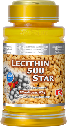 LECITHIN 500 STAR - pre zlepšenie pamäte, zdravé cievy a zníženie únavy a vyčerpania,  Starlife  60 kaps