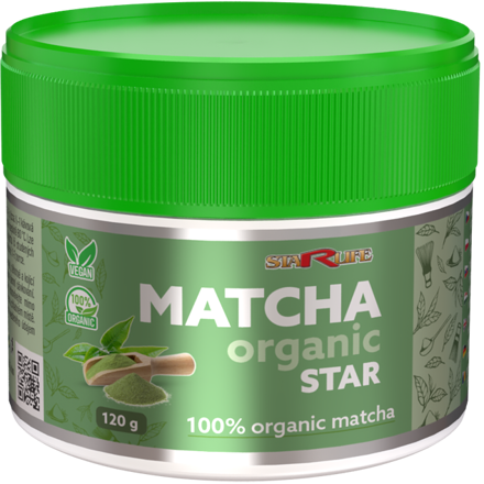 MATCHA ORGANIC STAR – 100 % organická matcha pre energiu, sústredenie a celkovú rovnováhu organizmu, Starlife 120 g