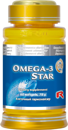 OMEGA-3 STAR - proti ateroskleróze a infarktu myokardu, Starlife  60 kaps 