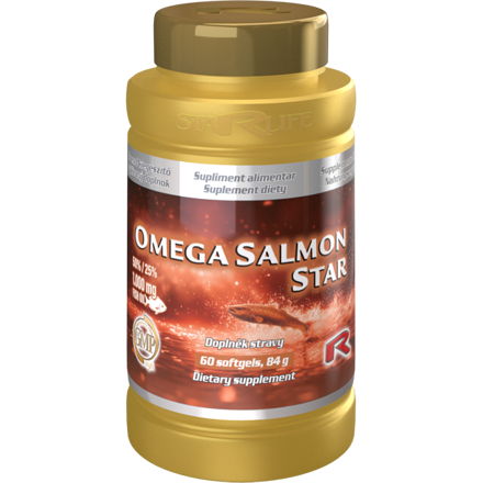 OMEGA SALMON STAR - lososový olej pre podporu normálnej funkcie srdca, mozgu a zraku, Starlife  60 kaps
