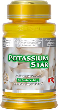 POTASSIUM STAR  - draslík pre podporu funkcie nervovej sústavy a svalov, Starlife  60 tabl