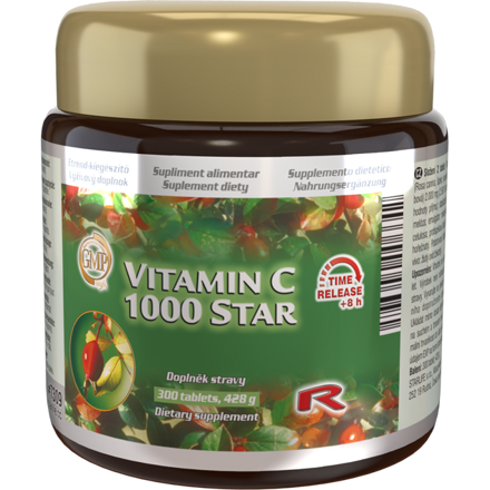 VITAMIN C 1000 STAR  -  pre podporu a regeneráciu tkanív a dobrú imunitu, Starlife  300 tabl