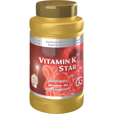 VITAMIN K STAR - pre podporu krvnej zrážanlivosti a stavbu zdravých kostí, Starlife  120 tabl