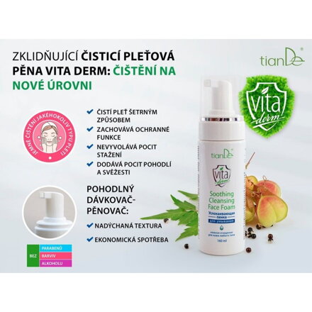 Upokojujúca čistiaca pleťová pena "Vita Derm", tianDe  160 ml