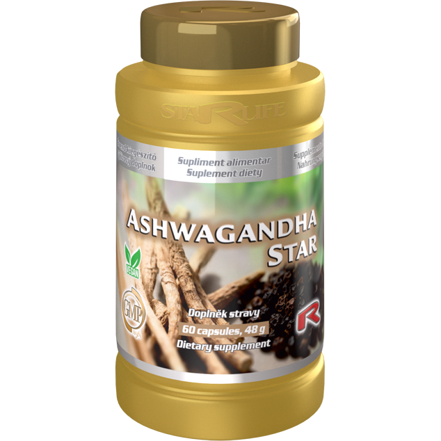 ASHWAGANDHA STAR – pre podporu odolnosti voči stresu a psychickej záťaži a zlepšenie kvality spánku, Starlife  60 kaps